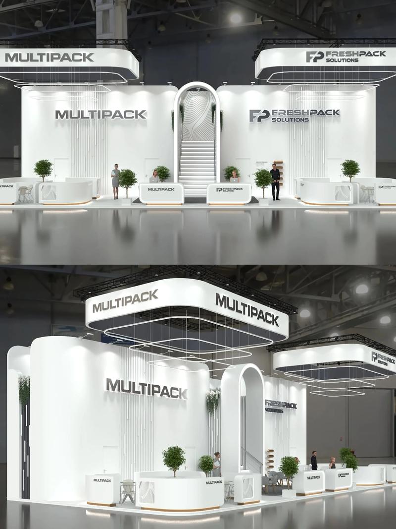 洁白的展览会展台设计策划搭建效果图欣赏
